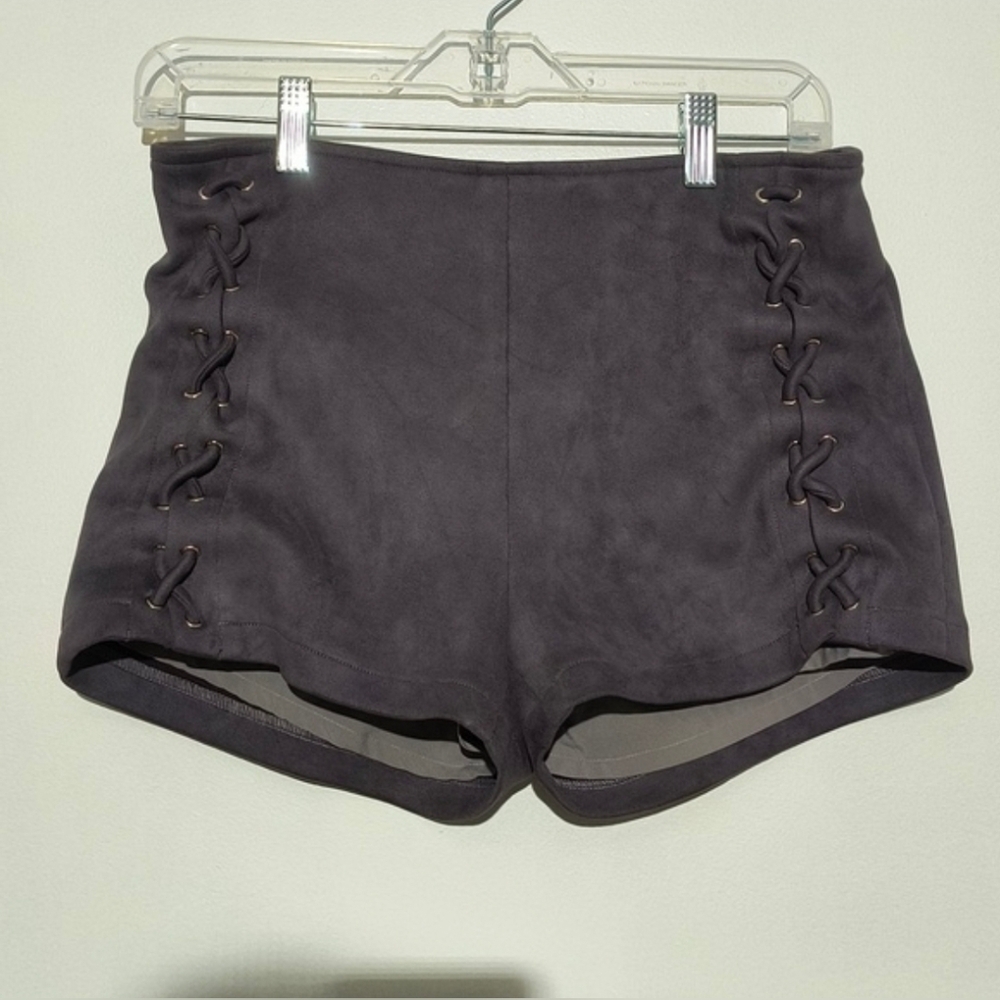 🔥 Emory Park Women's Soft Lace-Up Gray Shorts Size L